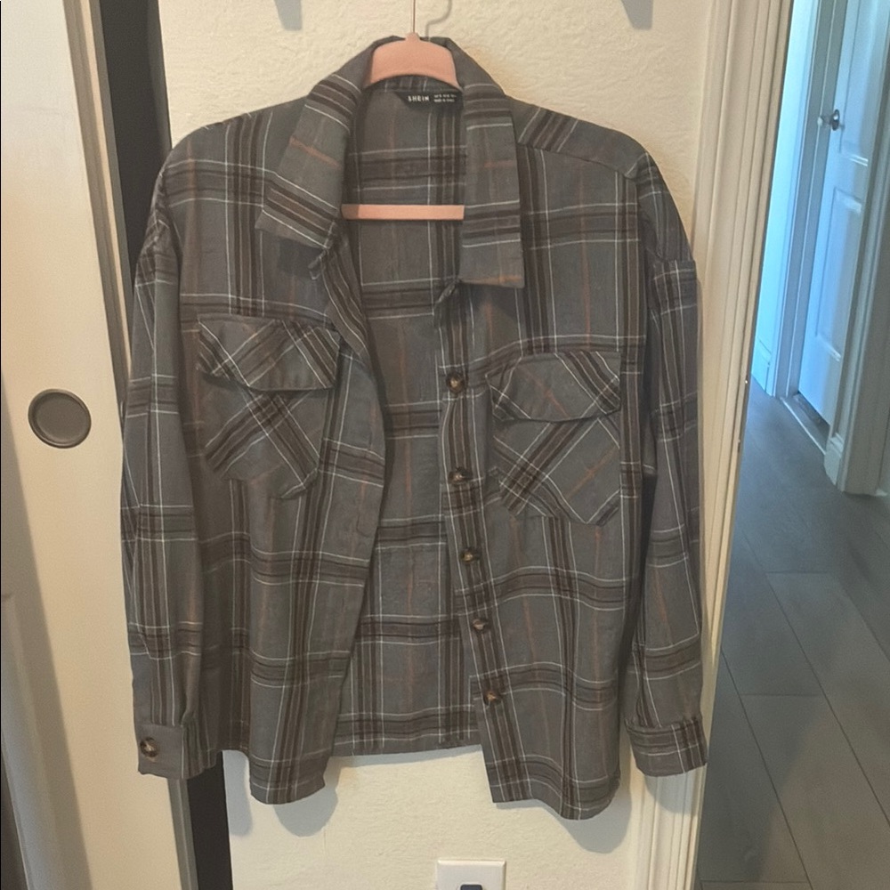 Plaid Button-Up Shirt